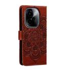 For vivo Y200 5G Sun Mandala Embossing Pattern Phone Leather Case(Brown) - 3