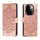 For vivo Y200 5G Sun Mandala Embossing Pattern Phone Leather Case(Rose Gold) - 1