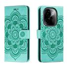 For vivo Y200 5G Sun Mandala Embossing Pattern Phone Leather Case(Green) - 1