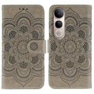 For vivo V50 Lite 5G Sun Mandala Embossing Pattern Phone Leather Case(Grey) - 1