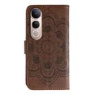 For vivo V50 Lite 5G Sun Mandala Embossing Pattern Phone Leather Case(Brown) - 3