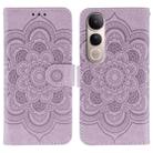 For vivo V50 Lite 5G Sun Mandala Embossing Pattern Phone Leather Case(Purple) - 1