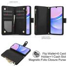 For Samsung Galaxy A15 4G / 5G YM016 Rhombic Zipper Card Wallet Leather Phone Case with Lanyard(Black) - 2
