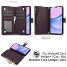 For Samsung Galaxy A15 4G / 5G YM016 Rhombic Zipper Card Wallet Leather Phone Case with Lanyard(Dark Purple) - 2