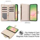 For Samsung Galaxy A56 5G YM016 Rhombic Zipper Card Wallet Leather Phone Case with Lanyard(Apricot) - 2