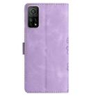 For Xiaomi Mi 10T 5G / 10T Pro 5G Cherry Blossom Butterfly Skin Feel Embossed PU Phone Case(Purple) - 3