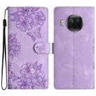 For Xiaomi Mi 10T Lite 5G Cherry Blossom Butterfly Skin Feel Embossed PU Phone Case(Purple) - 1