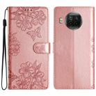 For Xiaomi Mi 10T Lite 5G Cherry Blossom Butterfly Skin Feel Embossed PU Phone Case(Rose Gold) - 1