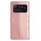 For Xiaomi Mi 11 Ultra Cherry Blossom Butterfly Skin Feel Embossed PU Phone Case(Rose Gold) - 3