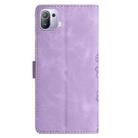 For Xiaomi Mi 11 Pro Cherry Blossom Butterfly Skin Feel Embossed PU Phone Case(Purple) - 3