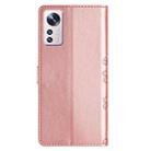 For Xiaomi 12 Lite Cherry Blossom Butterfly Skin Feel Embossed PU Phone Case(Rose Gold) - 3