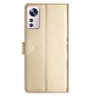 For Xiaomi 12 Pro Cherry Blossom Butterfly Skin Feel Embossed PU Phone Case(Gold) - 3