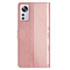 For Xiaomi 12 Pro Cherry Blossom Butterfly Skin Feel Embossed PU Phone Case(Rose Gold) - 3