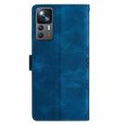 For Xiaomi 12T / 12T Pro Cherry Blossom Butterfly Skin Feel Embossed PU Phone Case(Blue) - 3
