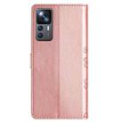 For Xiaomi 12T / 12T Pro Cherry Blossom Butterfly Skin Feel Embossed PU Phone Case(Rose Gold) - 3