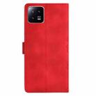 For Xiaomi 13 Cherry Blossom Butterfly Skin Feel Embossed PU Phone Case(Red) - 3