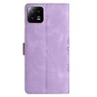 For Xiaomi 13 Cherry Blossom Butterfly Skin Feel Embossed PU Phone Case(Purple) - 3