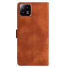 For Xiaomi 13 Cherry Blossom Butterfly Skin Feel Embossed PU Phone Case(Brown) - 3