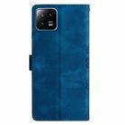 For Xiaomi 13 Pro Cherry Blossom Butterfly Skin Feel Embossed PU Phone Case(Blue) - 3