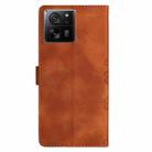 For Xiaomi 13T 5G Cherry Blossom Butterfly Skin Feel Embossed PU Phone Case(Brown) - 3