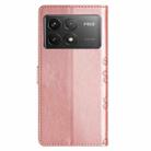 For Xiaomi Poco F6 Pro Cherry Blossom Butterfly Skin Feel Embossed PU Phone Case(Rose Gold) - 3