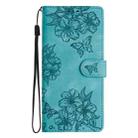 For Xiaomi Poco X6 Cherry Blossom Butterfly Skin Feel Embossed PU Phone Case(Green) - 2