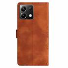 For Xiaomi Poco X6 Cherry Blossom Butterfly Skin Feel Embossed PU Phone Case(Brown) - 3