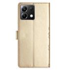 For Xiaomi Poco X6 Cherry Blossom Butterfly Skin Feel Embossed PU Phone Case(Gold) - 3