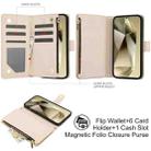 For Samsung Galaxy S24 Ultra 5G YM016 Rhombic Zipper Card Wallet Leather Phone Case with Lanyard(Apricot) - 2