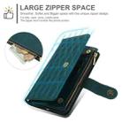 For Samsung Galaxy S24 Ultra 5G YM016 Rhombic Zipper Card Wallet Leather Phone Case with Lanyard(Green) - 3