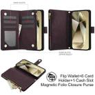 For Samsung Galaxy S24 Ultra 5G YM016 Rhombic Zipper Card Wallet Leather Phone Case with Lanyard(Dark Purple) - 2