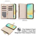 For Samsung Galaxy S24 FE 5G YM016 Rhombic Zipper Card Wallet Leather Phone Case with Lanyard(Apricot) - 2