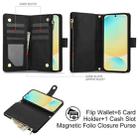 For Samsung Galaxy S24 FE 5G YM016 Rhombic Zipper Card Wallet Leather Phone Case with Lanyard(Black) - 2