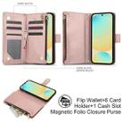 For Samsung Galaxy S24 FE 5G YM016 Rhombic Zipper Card Wallet Leather Phone Case with Lanyard(Rose Gold) - 2