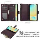 For Samsung Galaxy S24 FE 5G YM016 Rhombic Zipper Card Wallet Leather Phone Case with Lanyard(Dark Purple) - 2
