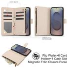 For Samsung Galaxy S25 Ultra 5G YM016 Rhombic Zipper Card Wallet Leather Phone Case with Lanyard(Apricot) - 2