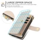 For Samsung Galaxy S25 Ultra 5G YM016 Rhombic Zipper Card Wallet Leather Phone Case with Lanyard(Apricot) - 3