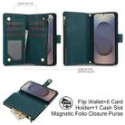 For Samsung Galaxy S25 Ultra 5G YM016 Rhombic Zipper Card Wallet Leather Phone Case with Lanyard(Green) - 2