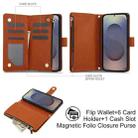 For Samsung Galaxy S25 Ultra 5G YM016 Rhombic Zipper Card Wallet Leather Phone Case with Lanyard(Brown) - 2