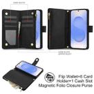 For Samsung Galaxy S25+ / S24+ 5G YM016 Rhombic Zipper Card Wallet Leather Phone Case with Lanyard(Black) - 2