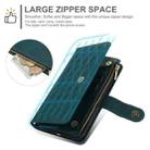 For Samsung Galaxy S25+ / S24+ 5G YM016 Rhombic Zipper Card Wallet Leather Phone Case with Lanyard(Green) - 3