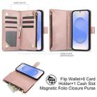 For Samsung Galaxy S25+ / S24+ 5G YM016 Rhombic Zipper Card Wallet Leather Phone Case with Lanyard(Rose Gold) - 2