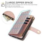 For Samsung Galaxy S25+ / S24+ 5G YM016 Rhombic Zipper Card Wallet Leather Phone Case with Lanyard(Rose Gold) - 3