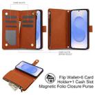 For Samsung Galaxy S25+ / S24+ 5G YM016 Rhombic Zipper Card Wallet Leather Phone Case with Lanyard(Brown) - 2