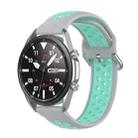 For Galaxy Watch 3 41mm Silicone Two-color Watch Band, Size: Free Size 20mm(Grey Teal) - 1