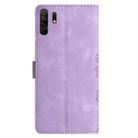 For Xiaomi Redmi 9 Cherry Blossom Butterfly Skin Feel Embossed PU Phone Case(Purple) - 3