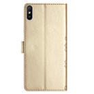 For Xiaomi Redmi 9A Cherry Blossom Butterfly Skin Feel Embossed PU Phone Case(Gold) - 3