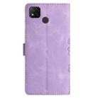 For Xiaomi Redmi 9C Cherry Blossom Butterfly Skin Feel Embossed PU Phone Case(Purple) - 3