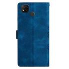 For Xiaomi Redmi 9C Cherry Blossom Butterfly Skin Feel Embossed PU Phone Case(Blue) - 3
