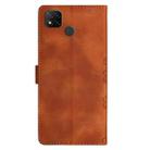 For Xiaomi Redmi 9C Cherry Blossom Butterfly Skin Feel Embossed PU Phone Case(Brown) - 3